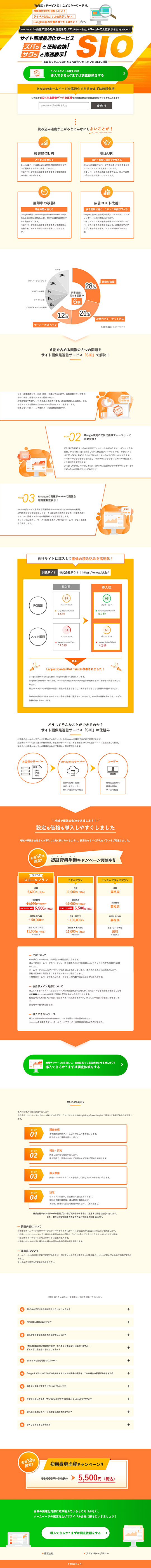 サイト最適化サービスSIOのPC版ページ