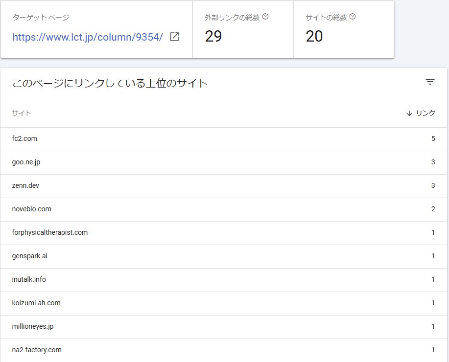 このページにリンクしている上位のサイトの画像